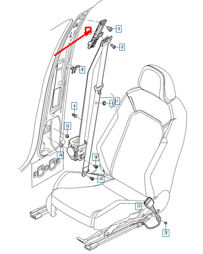 new volkswagen arteon 3h7 front seat belt height adjuster 4m0857819a original