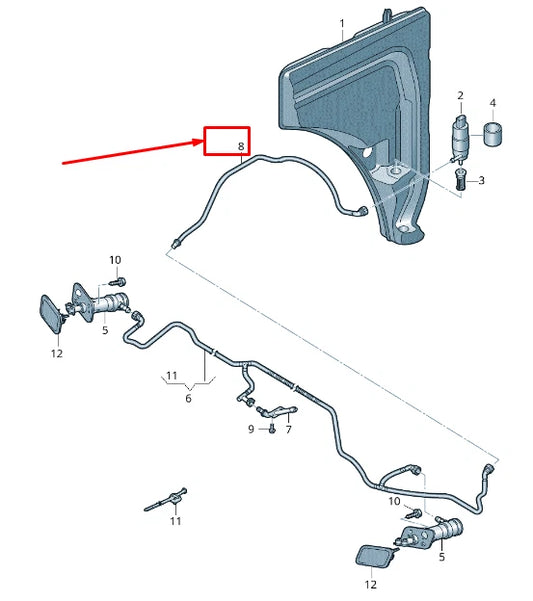 NEW AUDI Q7 4M FRONT HEADLIGHT WASHER CONNECTOR HOSE 4M0955667A