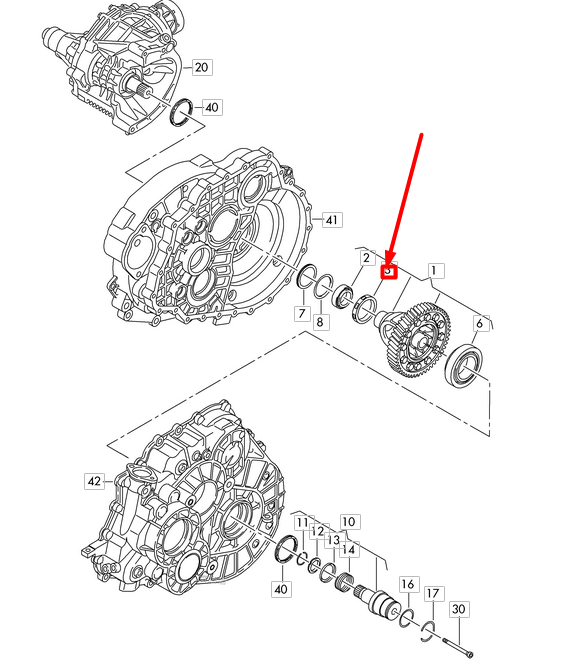 new vw tiguan ad mk2 differential taper roller bearing 0a5409123b original