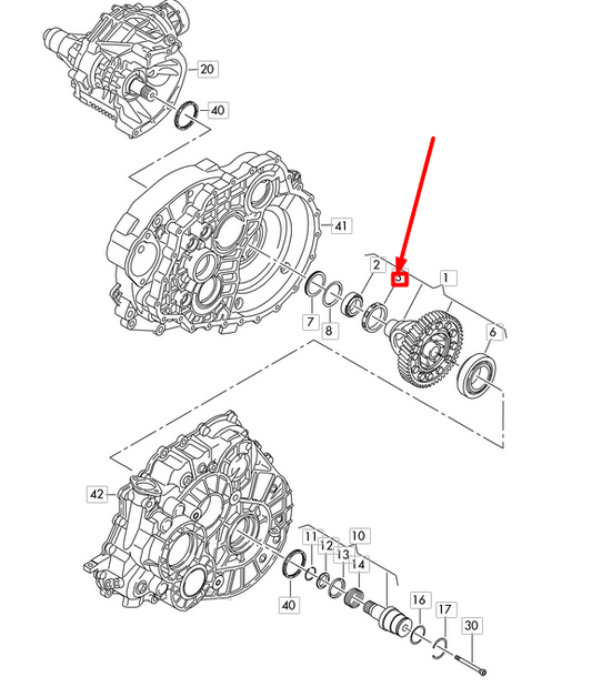 new vw tiguan ad mk2 differential taper roller bearing 0a5409123b original