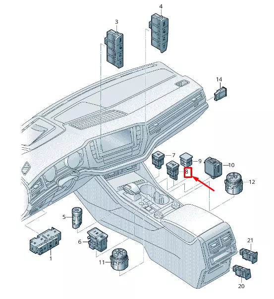 NEW VW TOUAREG CR AUTOMATED DRIVING BUTTON 762927122WHS