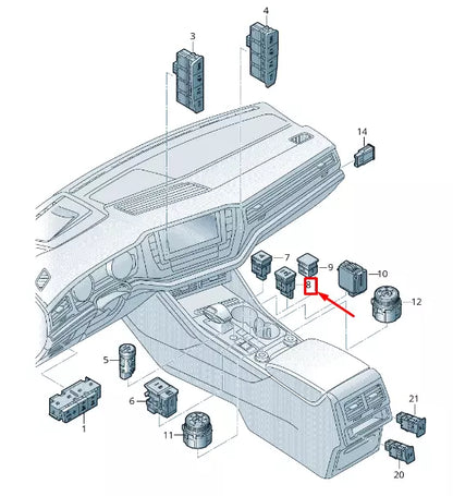 NEW VW TOUAREG CR AUTOMATED DRIVING BUTTON 762927122WHS