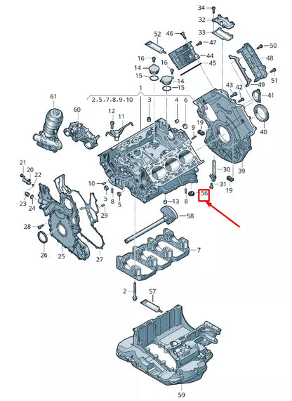 NEW AUDI Q5 FY CRANKCASE HOUSING NON-RETURN VALVE 059103176B ORIGINAL
