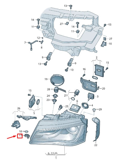 NEW AUDI A8 4H FRONT RIGHT HEADLIGHT BREATHER LINE ADAPTER 4H0941110A