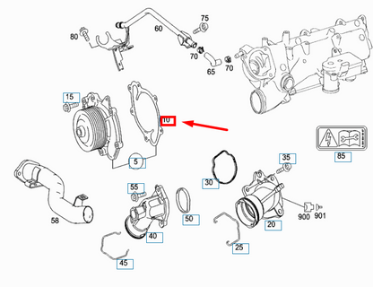new mercedes-benz gl x164 water pump gasket a6422010680 original
