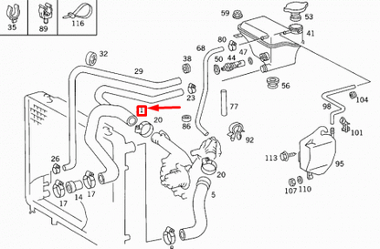 NEW MERCEDES-BENZ E W124 RADIATOR BOTTOM HOSE A1245012982 ORIGINAL