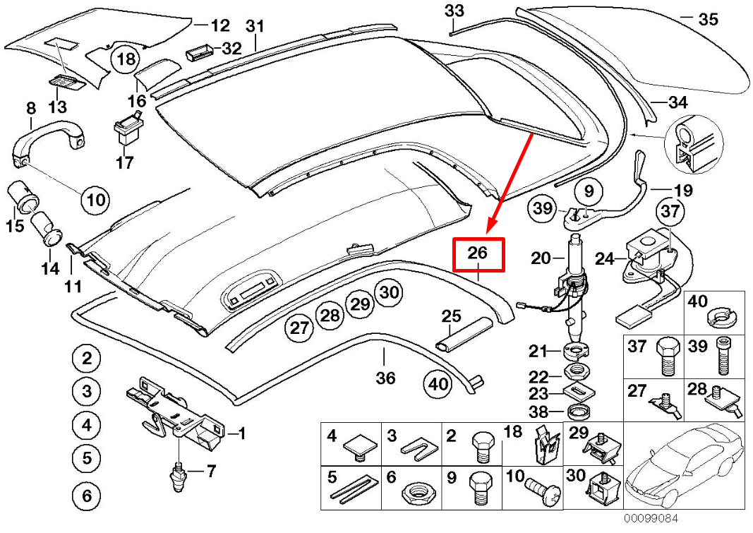 new bmw 3 e46 left roof strip moulding 54217894715 7894715 original