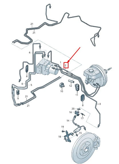 NEW AUDI A8 4N BRAKE LINE FROM BRAKE CYLINDER TO HYDRAULIC 4N2614706G ORIGINAL
