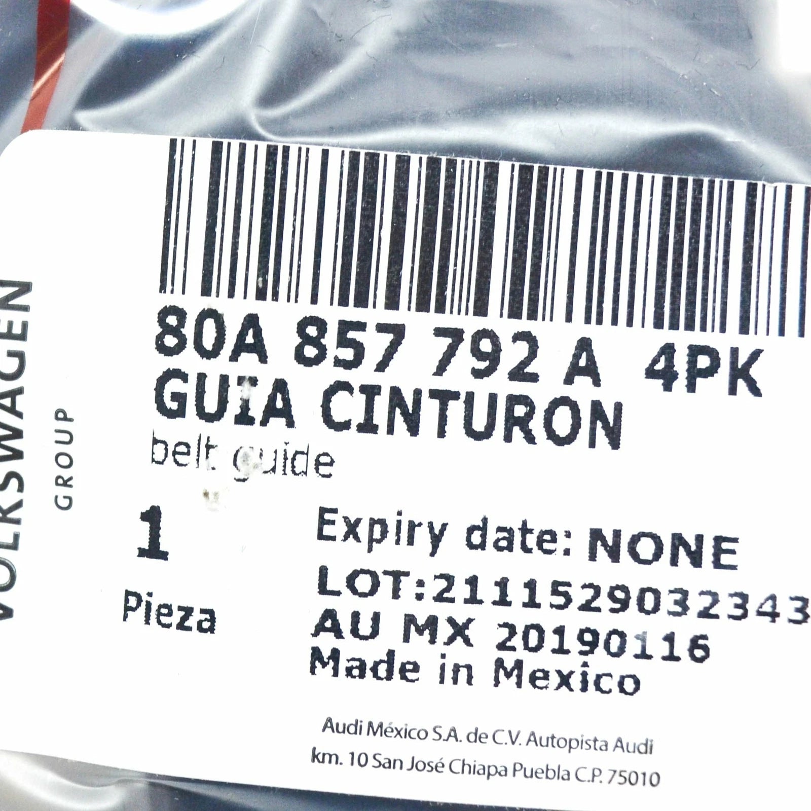 NEW AUDI Q5 80A REAR RIGHT SEAL BELT GUIDE 80A857792A4PK