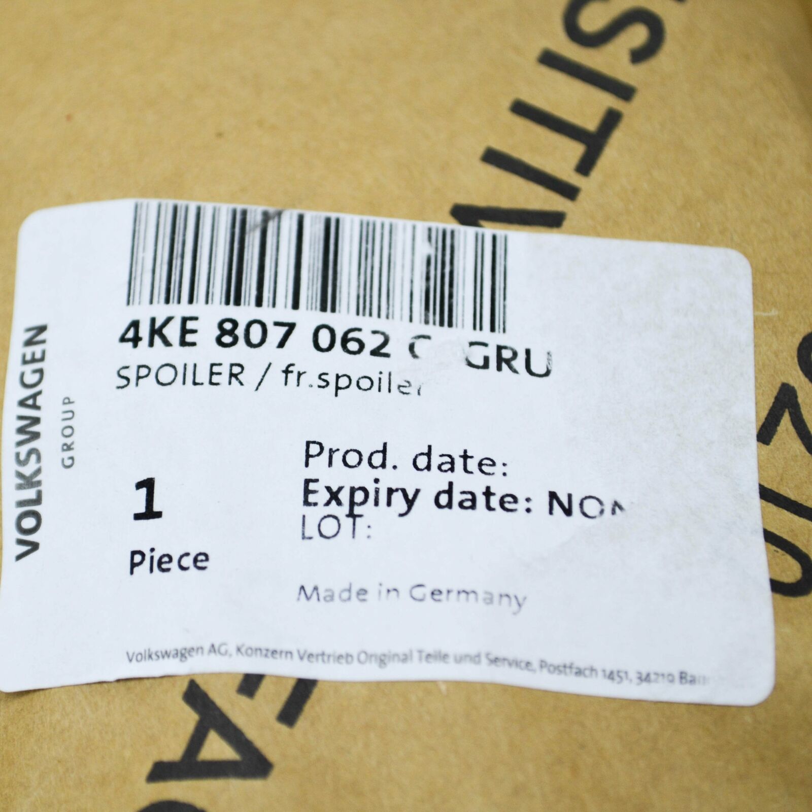 NEW AUDI E-TRON GEN FRONT RIGHT SPOILER COVER TRIM 4KE807062CGRU ORIGINAL