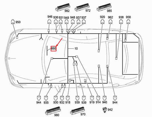 new mercedes-benz e coupe c207 travel sensor wiring harness a2124405806 original