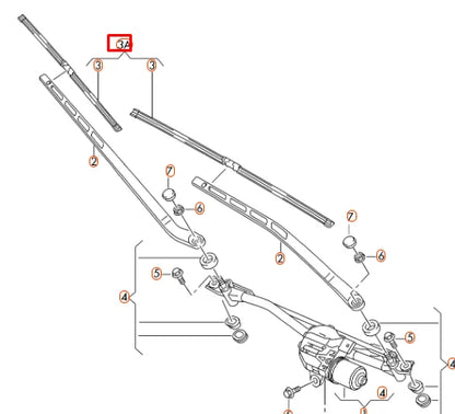 NEW AUDI A8 D4 FRONT WINDSCREEN WIPER BLADES AERO LHD 4H1998002B ORIGINAL