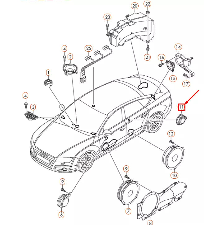 NEW AUDI A6 C7 REAR DOOR TREBLE SPEAKER 4G1035399 ORIGINAL