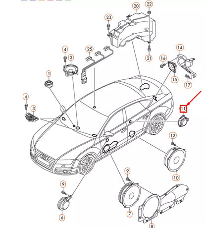 NEW AUDI A6 C7 REAR DOOR TREBLE SPEAKER 4G1035399 ORIGINAL