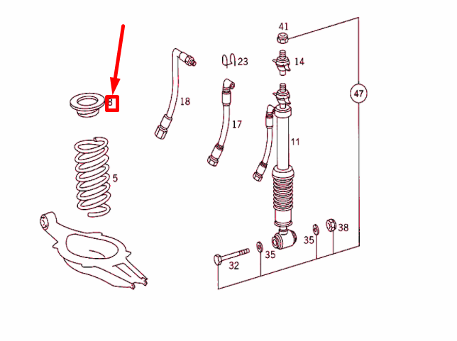 NEW MERCEDES-BENZ S W140 REAR SUSPENSION RUBBER BUFFER A1403250384 ORIGINAL