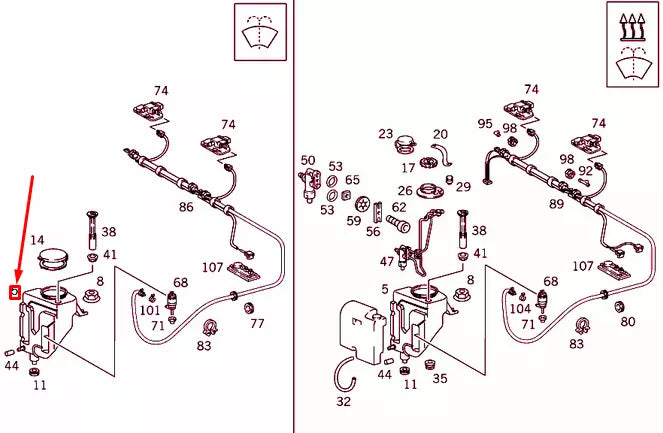 NEW MERCEDES-BENZ E W210 WINDSHIELD WASHER FLUID RESERVOIR A2108691220 ORIGINAL