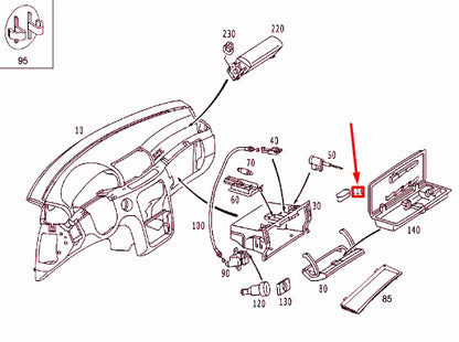 NEW MERCEDES-BENZ S-CLASS W220 GLOVE COMPARTMENT PLUG A2109970086 ORIGINAL