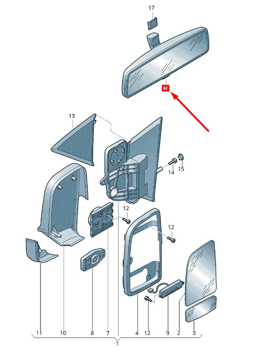 NEW VOLKSWAGEN CRAFTER 2F MK1 INTERIOR REAR VIEW MIRROR 2E0857511