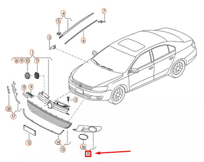 NEW VW JETTA A6 FRONT BUMPER LEFT VENT GRILLE 5C68536659B9 ORIGINAL