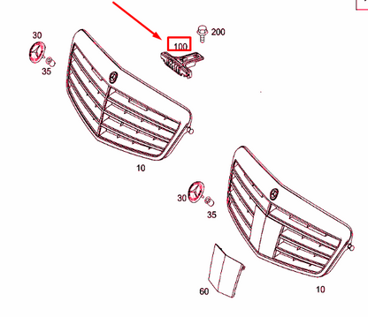 NEW MERCEDES-BENZ E W212 RADIATOR GRILLE SUPPORT A2128850136 ORIGINAL