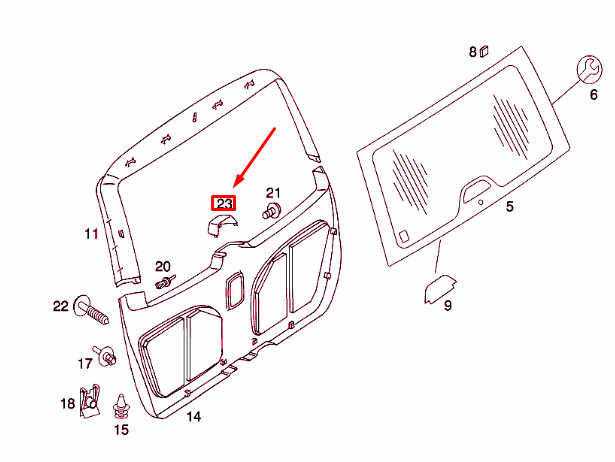 NEW MERCEDES-BENZ ML W163 THIRD BRAKE LAMP COVER A16374700871A26 ORIGINAL