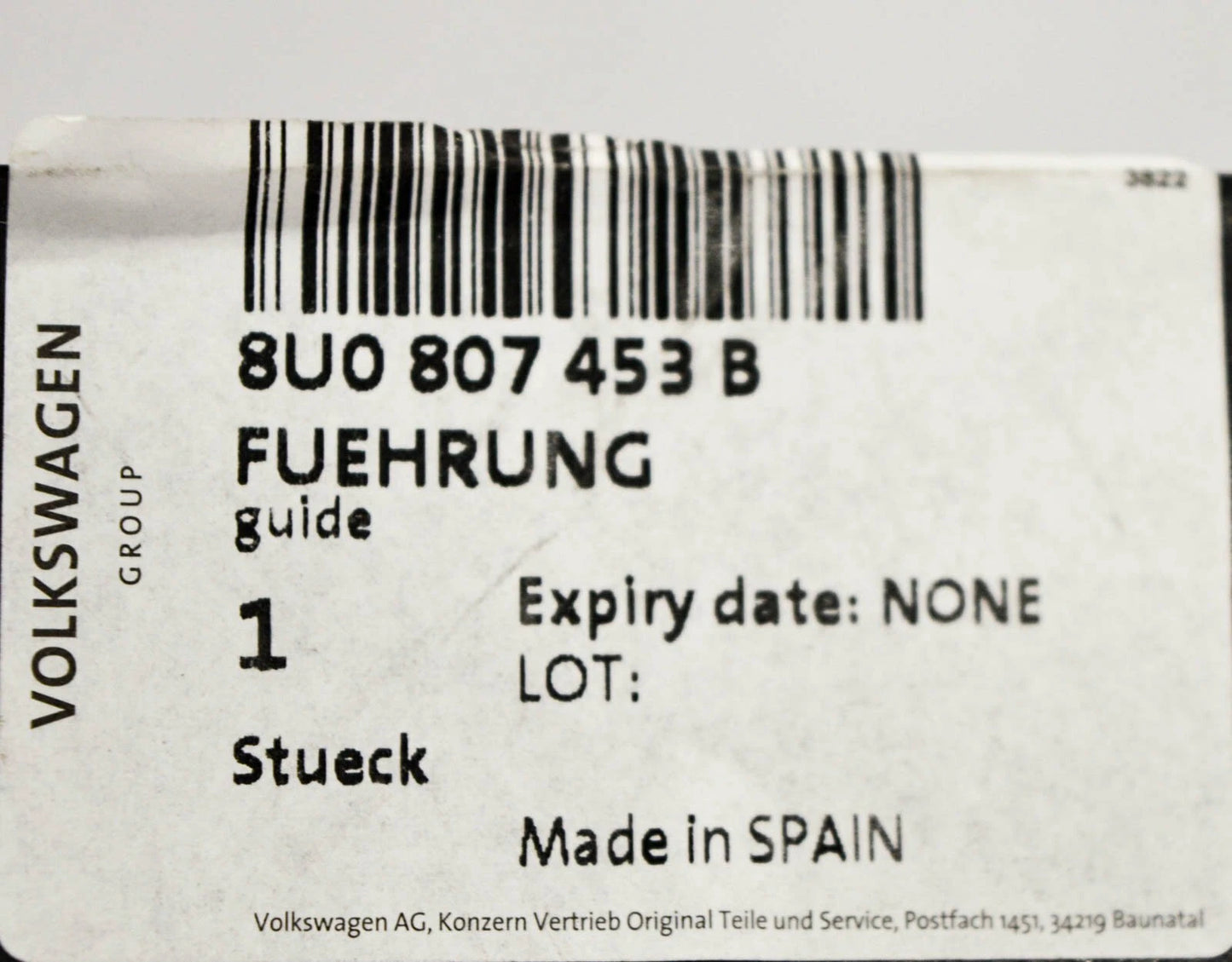 NEW AUDI Q3 8U REAR BUMPER LEFT SIDE BRACKET 8U0807453B ORIGINAL