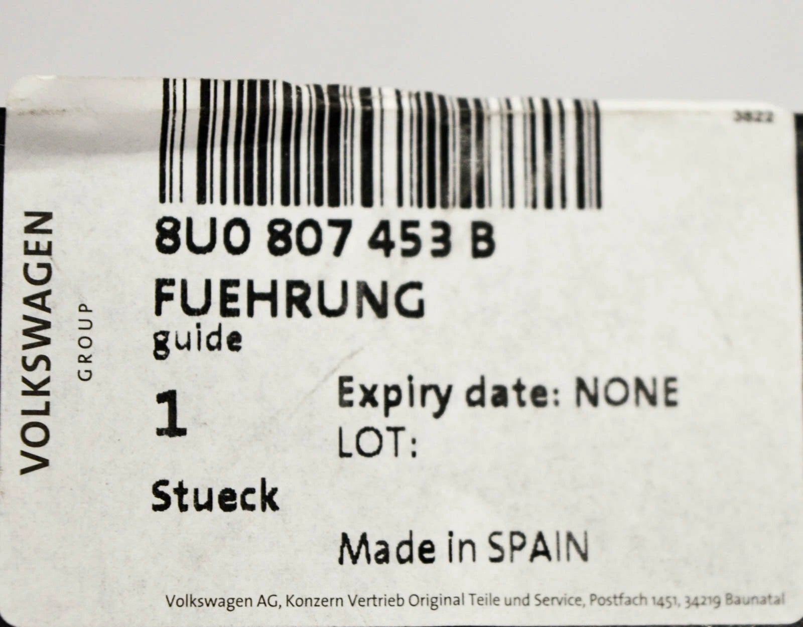 NEW AUDI Q3 8U REAR BUMPER LEFT SIDE BRACKET 8U0807453B ORIGINAL