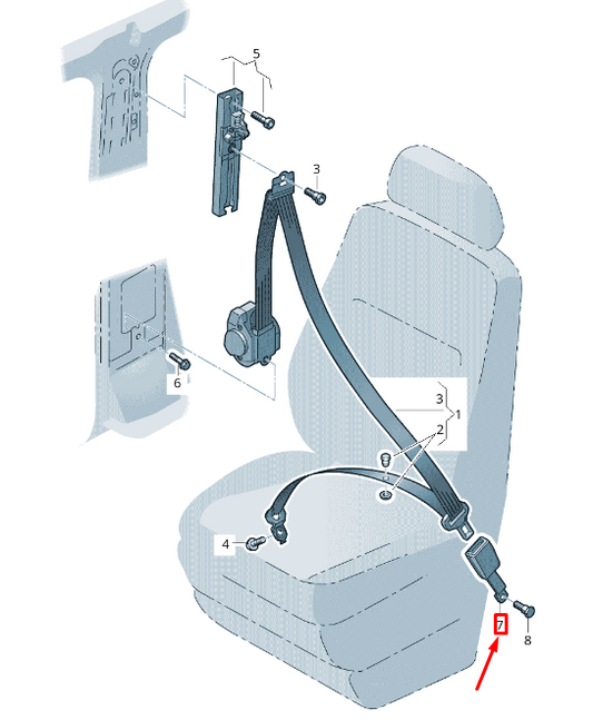 NEW VOLKSWAGEN CRAFTER 2F MK1 FRONT RIGHT SEAT BUCKLE LHD 2E0857877 ORIGINAL