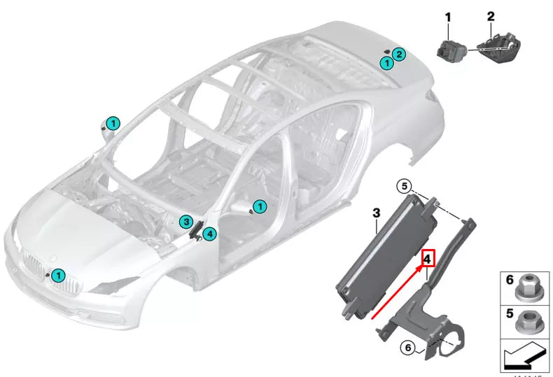 NEW BMW 5 TOURING G31 CAMERA CONTROL UNIT BRACKET 66539352754 ORIGINAL