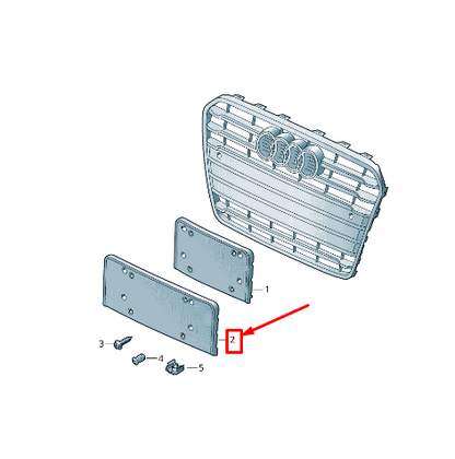 new audi a4 avant b8 front license plate holder 8k0807285j3fz original