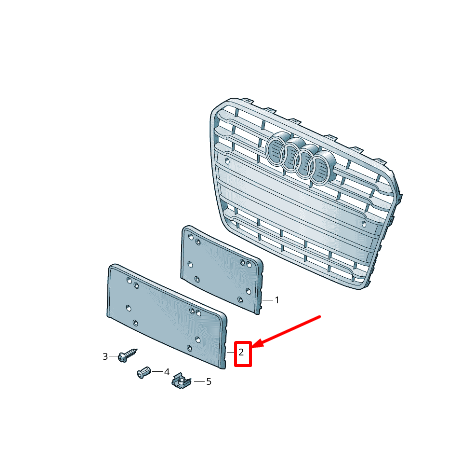 new audi a4 avant b8 front license plate holder 8k0807285j3fz original