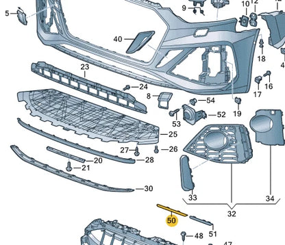 NEW AUDI RS5 8W6 FRONT BUMPER UPPER CENTER GRILLE TRIM 8W6807801A