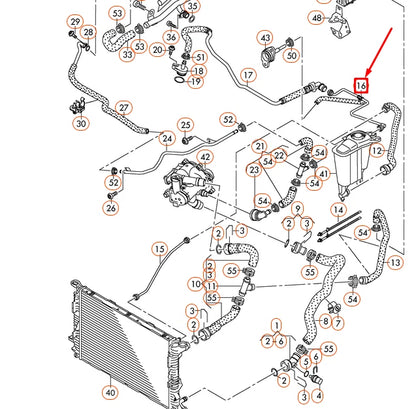 NEW AUDI A4 B8 COOLANT RESERVOIR TANK HOSE 8K0121081BH ORIGINAL