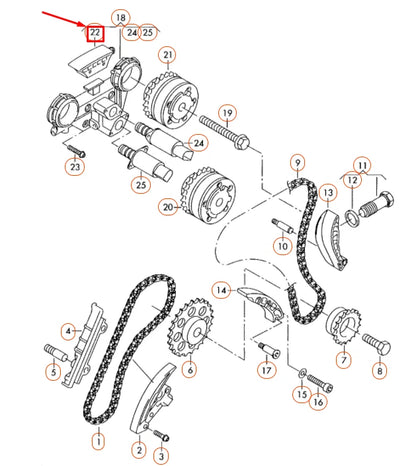 NEW AUDI A3 8P ENGINE TIMING CHAIN GUIDE RAIL UPPER 066109514A ORIGINAL