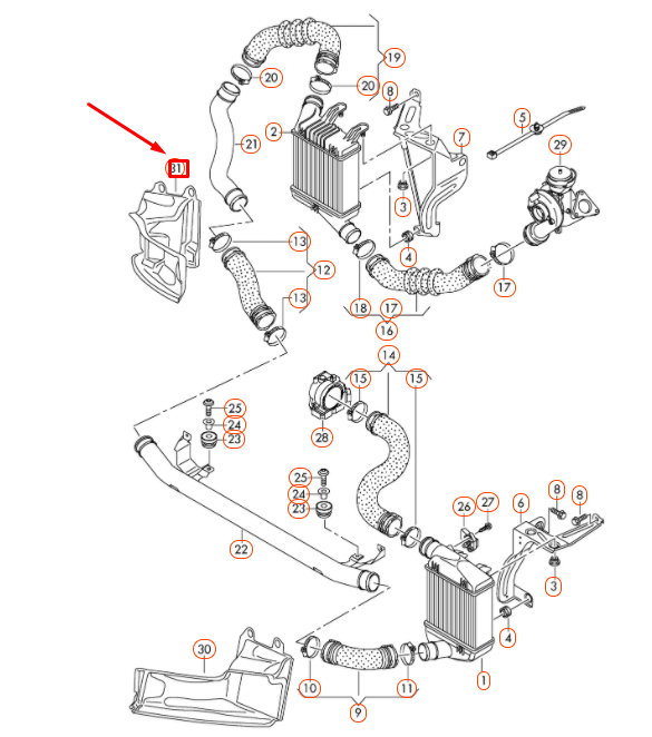 new audi a6 c6 charge air cooler right air guide 4f0145334d original