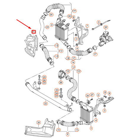 new audi a6 c6 charge air cooler right air guide 4f0145334d original