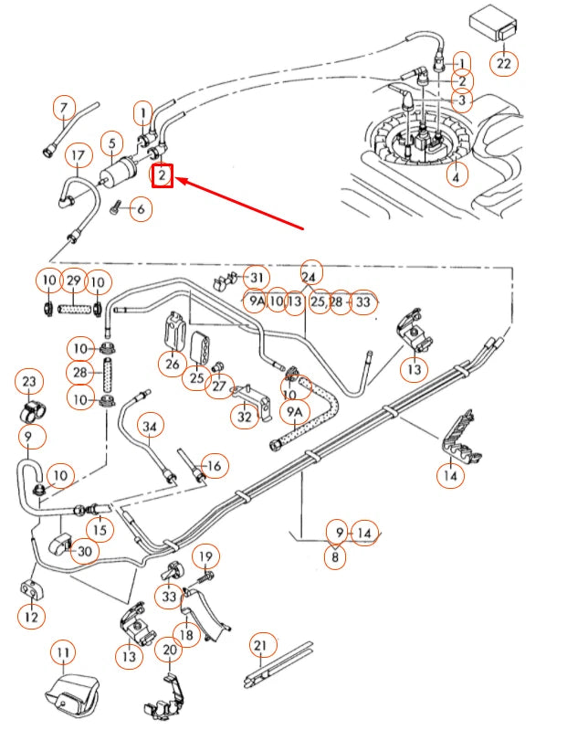 NEW AUDI A6 C6 FUEL RETURN PIPE LINE 4F0201227D ORIGINAL