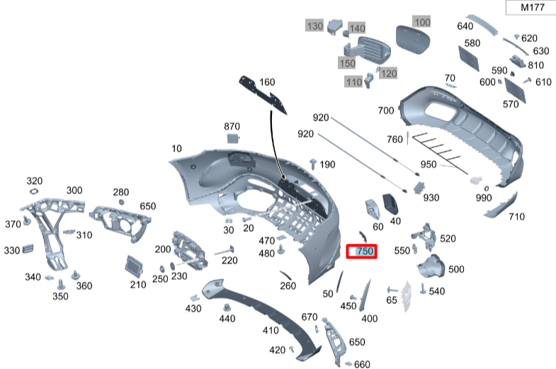 new mercedes-benz eqs suv x296 rear right bumper reflector a1928200200 original