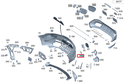 new mercedes-benz eqs suv x296 rear right bumper reflector a1928200200 original