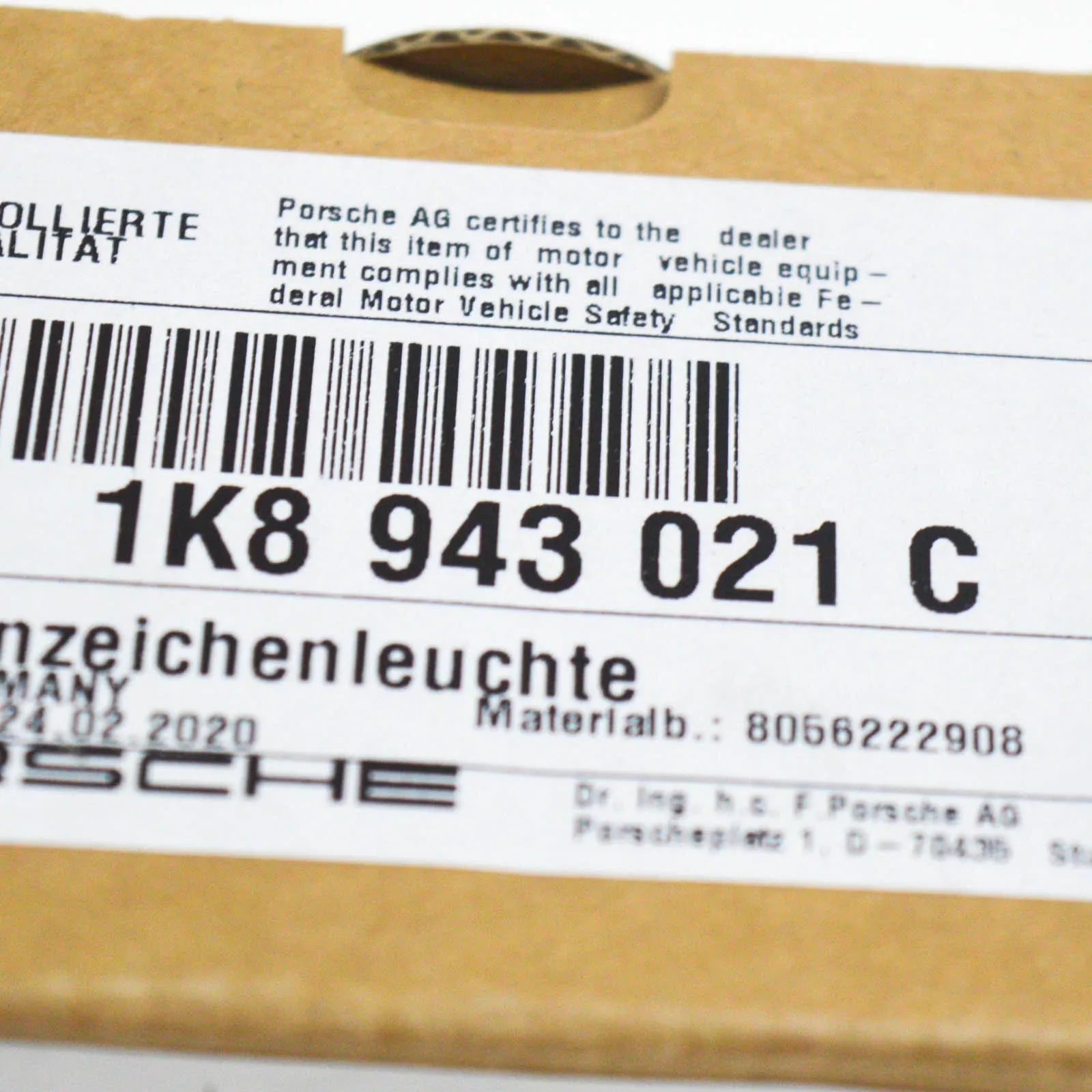 NEW VOLKSWAGEN GOLF MK7 LICENSE NUMBER PLATE LIGHT LED 1K8943021C 2013 ORIGINAL