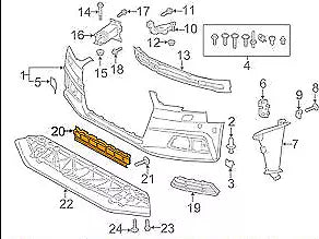 NEW AUDI A4 B9 FRONT BUMPER LOWER CENTER GRILLE 8W0807683B9B9 ORIGINAL