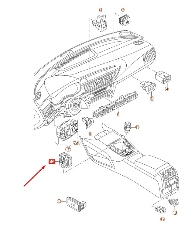 NEW AUDI A6 C7 ELECTRO-MECHANICAL PARKING BRAKE SWITCH 4G1927225C ORIGINAL