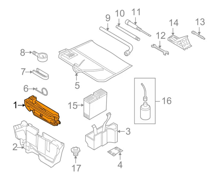 NEW AUDI Q5 8R LIFTING JACK 8R0011031K