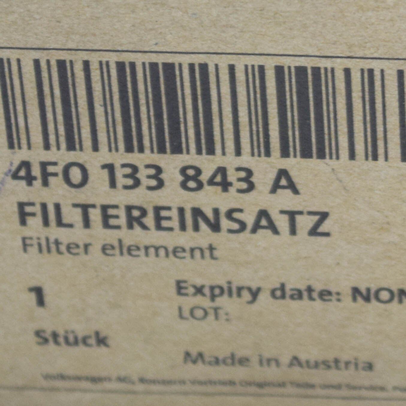 NEW AUDI A6 C6 AIR FILTER 4F0133843A ORIGINAL