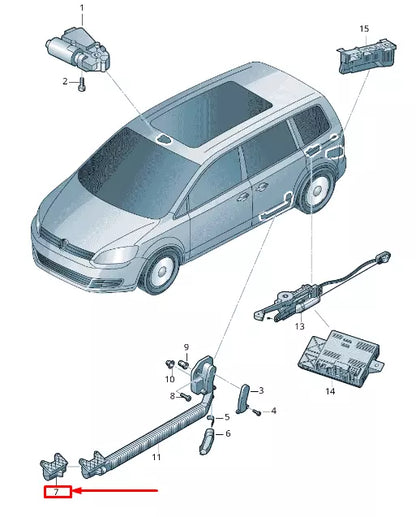 NEW VW SHARAN 7N LEFT SLIDING DOOR RETAINING PIECE 7N0937539A