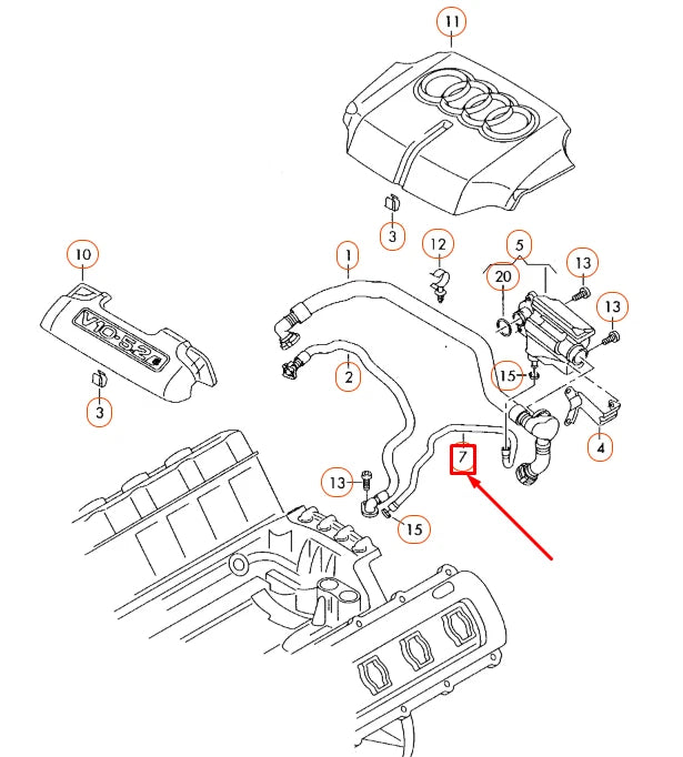 NEW AUDI A6 C6 OIL RETURN LINE 07L103783C ORIGINAL