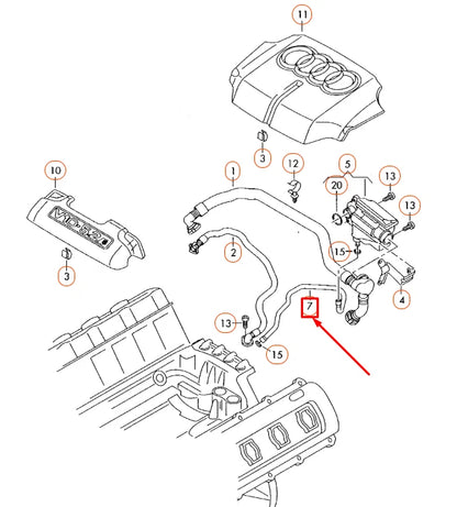 NEW AUDI A6 C6 OIL RETURN LINE 07L103783C ORIGINAL