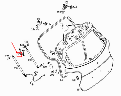 new mercedes-benz gla x156 rear gas pressure spring bracket a1567400114 original