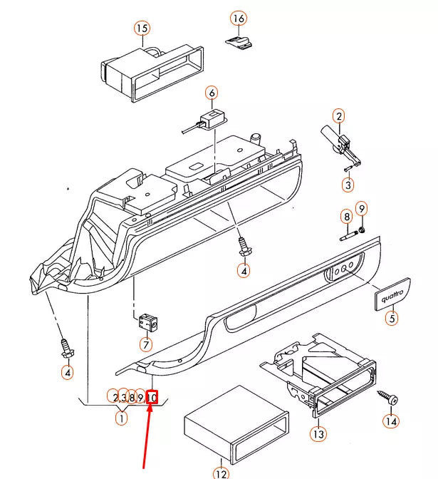 NEW AUDI A3 8P GLOVE COMPARTMENT LID RHD 8P2857124A6PS ORIGINAL