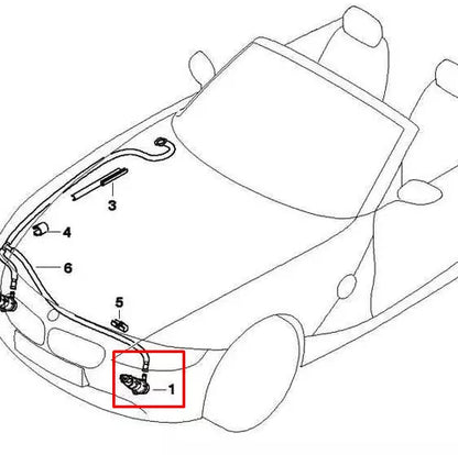 NEW BMW Z4 E85 LEFT HEADLIGHT WASHER NOZZLE 61677057451 7057451 2007 ORIGINAL